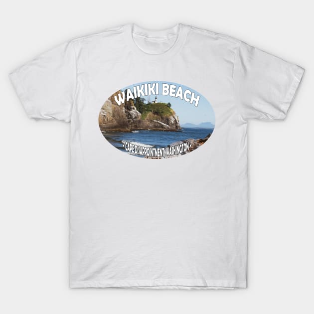 Waikiki Beach Washington Cape Disappointment T-Shirt by stermitkermit